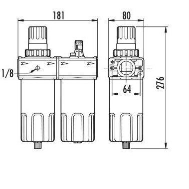 Oro  filtras su reduktoriumi 1" GAV FR300 3