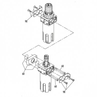 Oro filtras su reduktoriumi ir tepaline  1/4 GAV FRL180 3