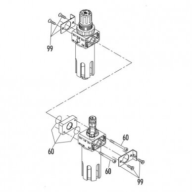 Oro filtras su reduktoriumi ir tepaline  1/2 GAV FRL200 3