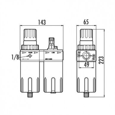 Oro filtras su reduktoriumi ir tepaline  1/2 GAV FRL200 2