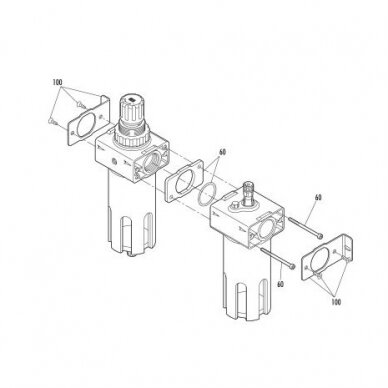 Oro filtras su reduktoriumi ir tepaline  1" GAV  FRL300 2