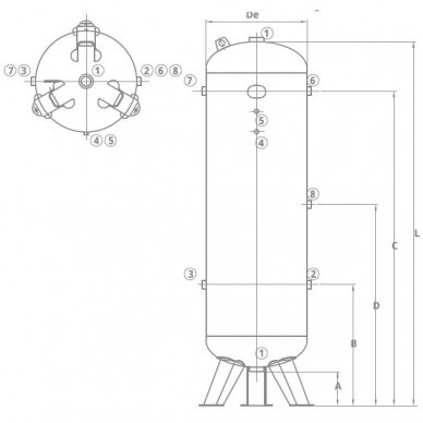 Oro resiveris, vertikalus 100 ltr. 1