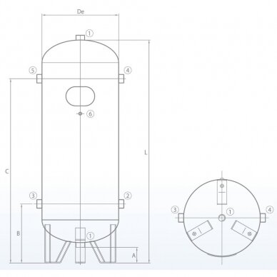 Oro resiveris, vertikalus 50 ltr. 1